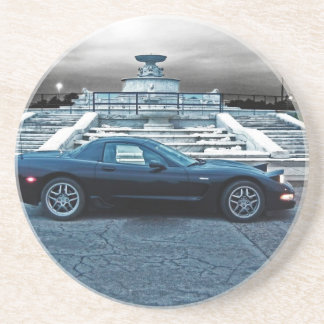 DESSOUS DE VERRE EN GRÈS C5 ZO6 CORVETTE SUR L'ÎLE DE BELLE