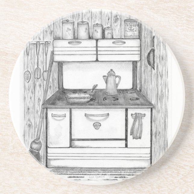 Dessous De Verre En Grès Cabine Stove (Devant)