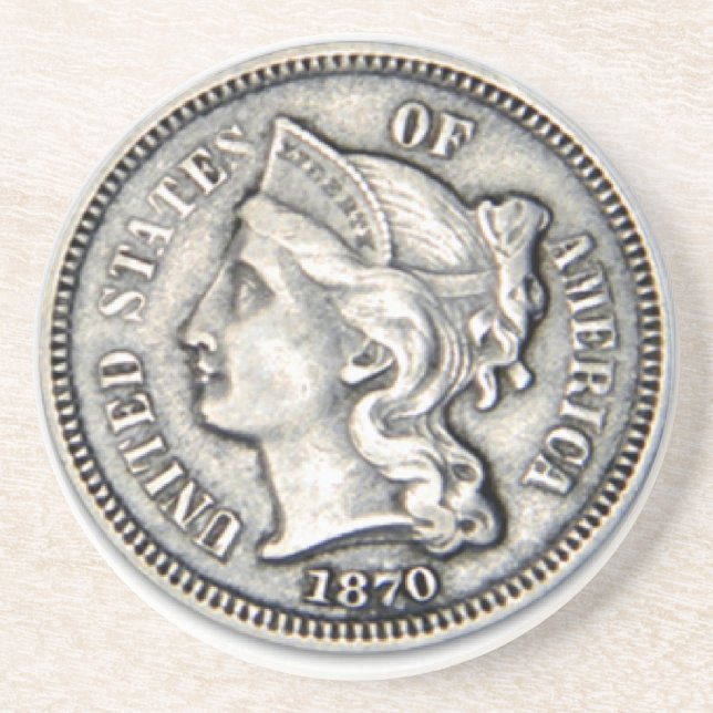 Dessous De Verre En Grès Caboteur d'argent de morceau de trois cents (Devant)