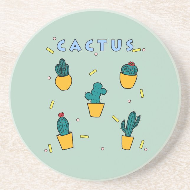 Dessous De Verre En Grès Cactus (Devant)