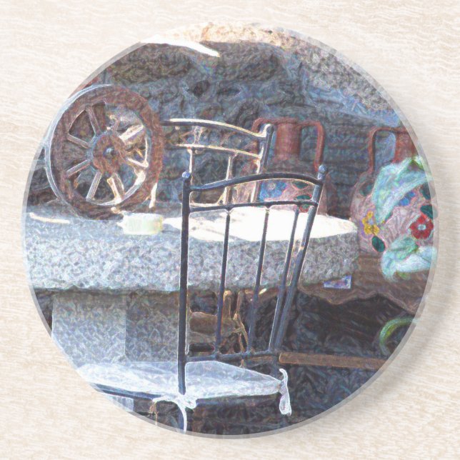 Dessous De Verre En Grès Cactus espagnol et vie morte (Devant)