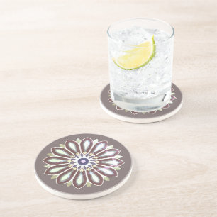 DESSOUS DE VERRE EN GRÈS CADEAU D'ART FLEURI COLORÉ FILLE MAMAN PATRONNE 20