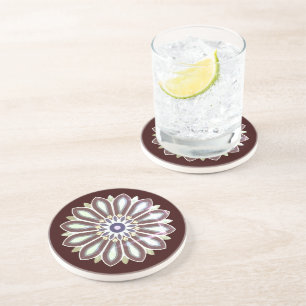 DESSOUS DE VERRE EN GRÈS CADEAU D'ART FLEURI COLORÉ FILLE MÈRE PATRONNE 202