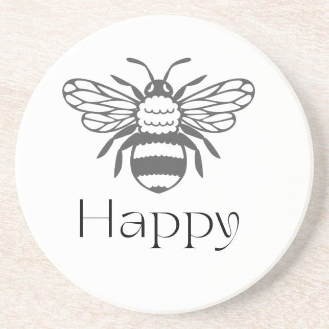 Dessous De Verre En Grès Cadeau de bien-être affirmation positive Abeille h (Devant)