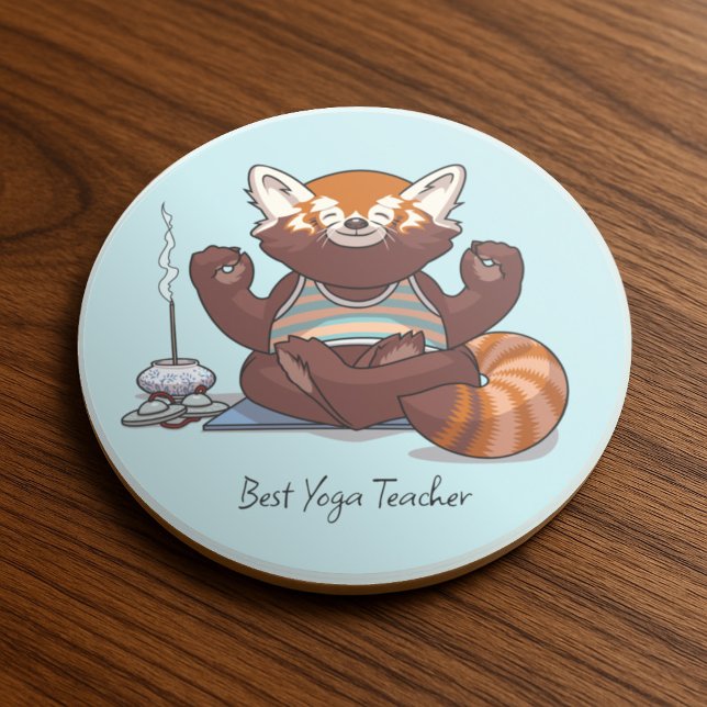 Dessous De Verre En Grès Cadeau Meilleur Professeur de Yoga avec Art de Pan (Créateur téléchargé)