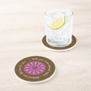 DESSOUS DE VERRE EN GRÈS CADEAU MODERNE DE FLEURS COLORÉ FILLE SOEUR MOM