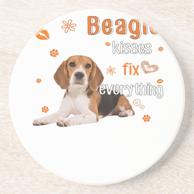 Dessous De Verre En Grès Cadeau parfait pour le Beagle de chien propriétair (Devant)