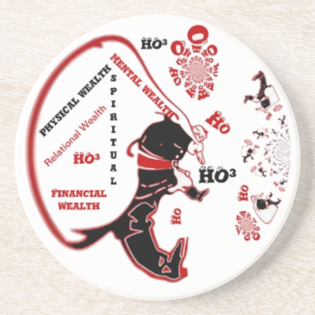 Dessous De Verre En Grès Cadeau Père Noël Secret - Prospérité et Richesse (Devant)