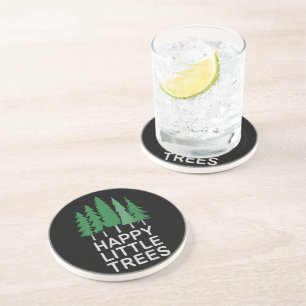 Dessous De Verre En Grès Cadeaux de camping d'arbres peu drôles heureux