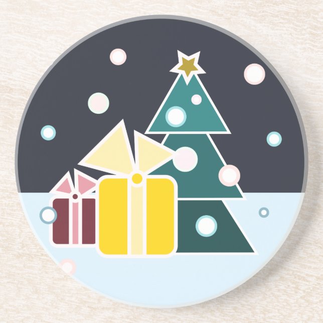 Dessous De Verre En Grès Cadeaux de Noël (Devant)