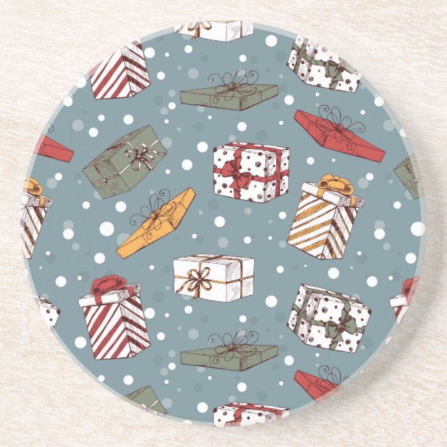 Dessous De Verre En Grès Cadeaux de Noël motif (Devant)