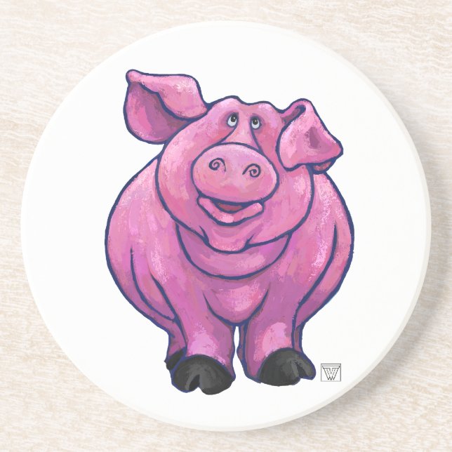 Dessous De Verre En Grès Cadeaux et accessoires de cochon (Devant)