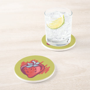 Dessous De Verre En Grès Cadeaux fraises