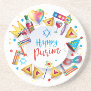 Dessous De Verre En Grès Cadeaux heureux de panier de Purim, décoration,