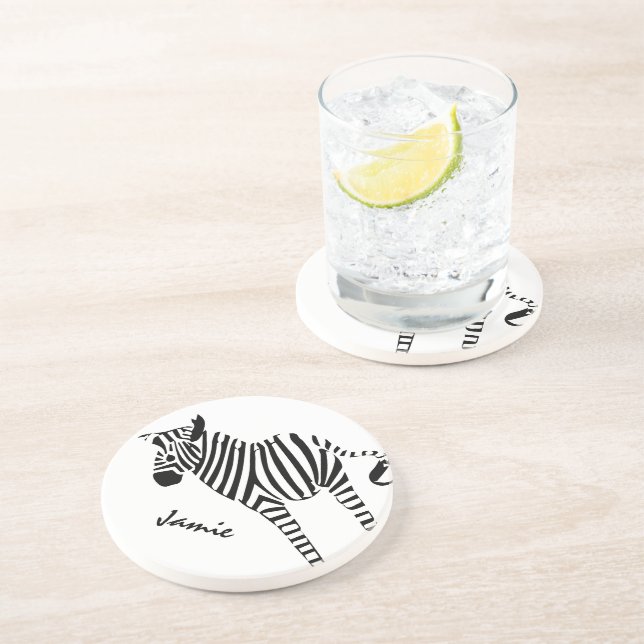 Dessous De Verre En Grès Cadeaux Zebra Lovers (Côté)