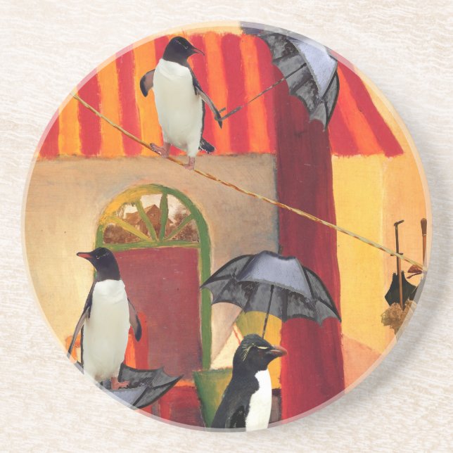Dessous De Verre En Grès Café de pingouin (Devant)