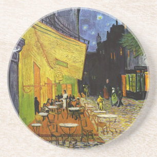 Dessous De Verre En Grès Café Terrasse à Night Van Gogh