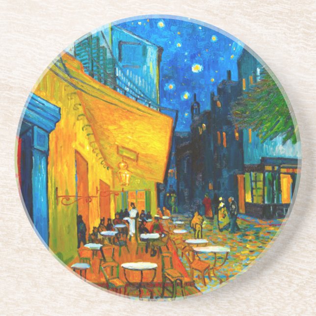 Dessous De Verre En Grès Café Van Gogh Terrasse en soirée (Devant)