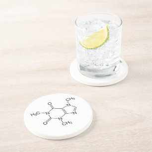 Dessous De Verre En Grès Caféine Molécule Chimie Café Atomes