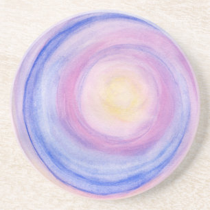 Dessous De Verre En Grès Cahier de croquis abstrait violet et rose