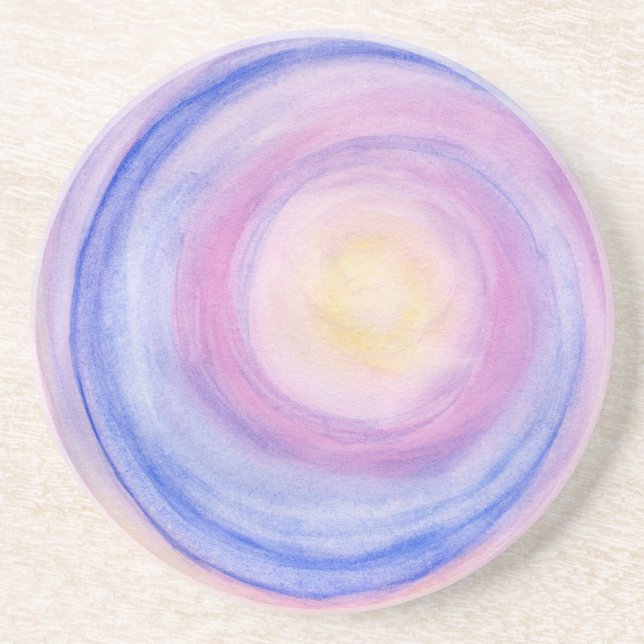 Dessous De Verre En Grès Cahier de croquis abstrait violet et rose (Devant)