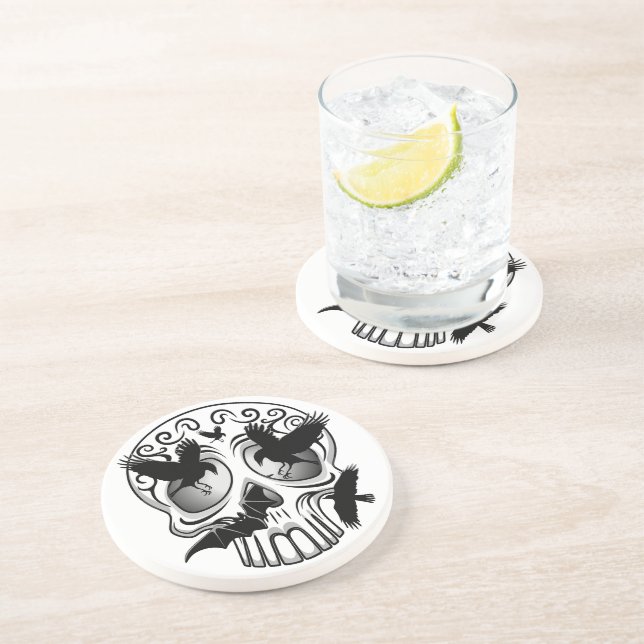 Dessous De Verre En Grès Calaveras décoratives Halloween (Côté)