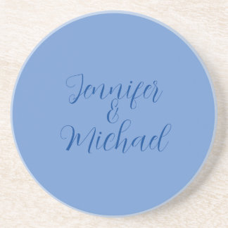 Dessous De Verre En Grès Calligraphie Bleue Classique mariage