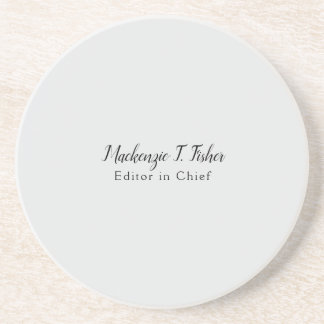 Dessous De Verre En Grès Calligraphie classique Élégante Plaque Gris simple