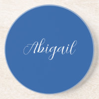 Calligraphie Elégant Bleu Blanc Plaine Nom simple