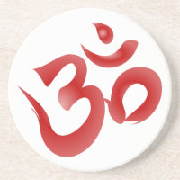 Calligraphie indoue rouge de l'OM Aum Devanagari