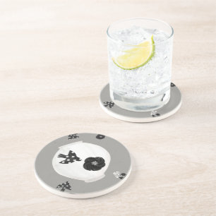 Dessous De Verre En Grès camélia objet_22 en grès,bird et poterie