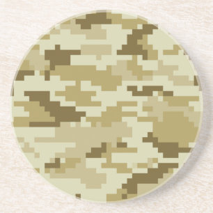 Dessous De Verre En Grès Camouflage 8 bits pour désert numérique / Camo