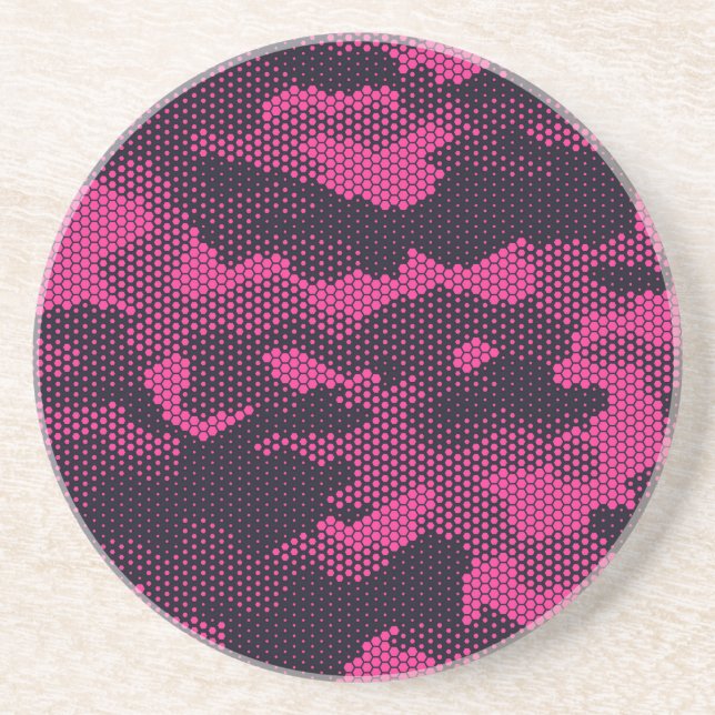 Dessous De Verre En Grès Camouflage hexagonal, texture militaire arrière -  (Devant)
