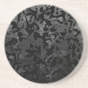 Dessous De Verre En Grès Camouflage moderne Camo-noir et gris foncé
