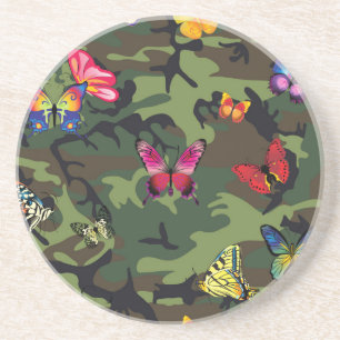 Dessous De Verre En Grès camouflage papillon