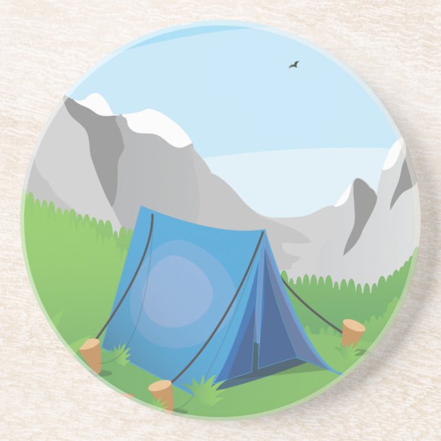 Dessous De Verre En Grès Camping (Devant)
