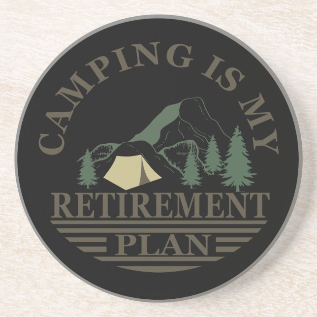 Dessous De Verre En Grès camping est mon plan de retraite drôle camper (Devant)