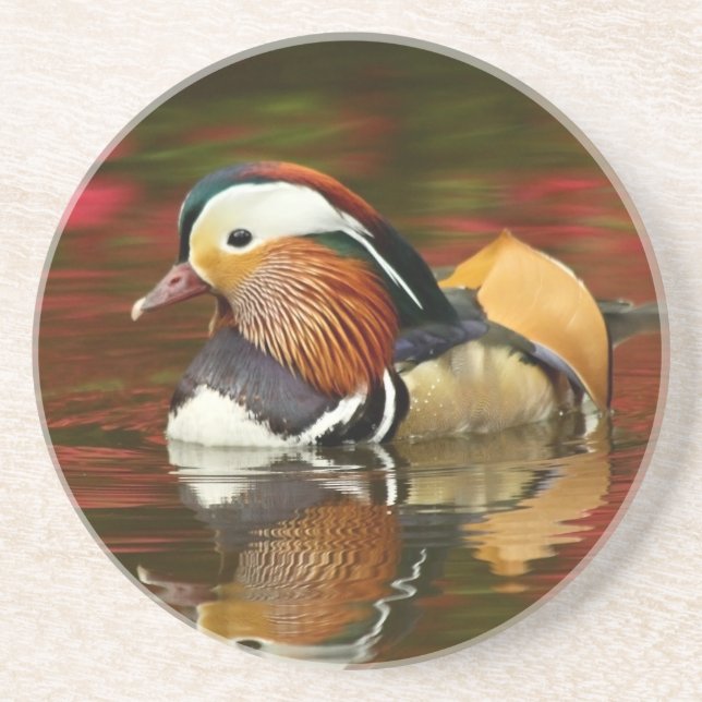 Dessous De Verre En Grès Canard de mandarine (Devant)