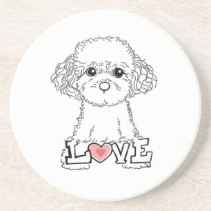 Dessous De Verre En Grès Caniche avec amour