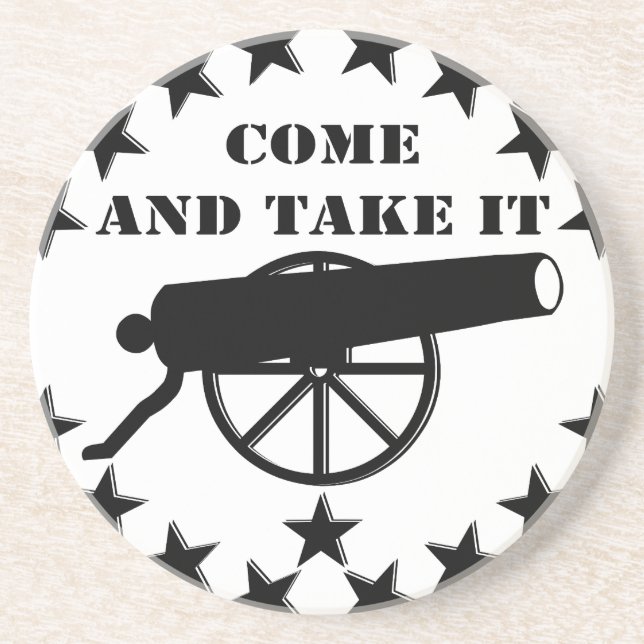 Dessous De Verre En Grès Cannon Come And Take It 2nd amendement 2 (Devant)