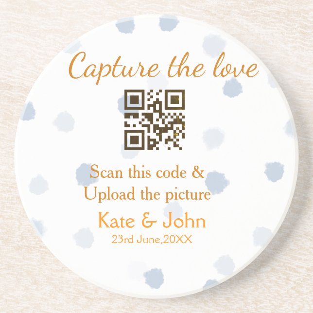 Dessous De Verre En Grès Capturer l'amour ajouter scan QR télécharger image (Devant)