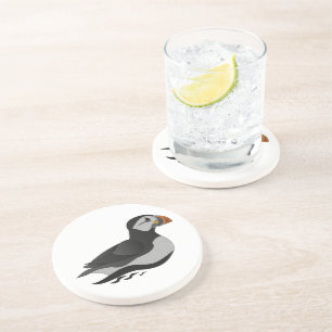 Dessous De Verre En Grès Caricature adorable en nage de Puffin Atlantique