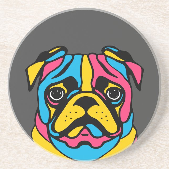 Dessous De Verre En Grès carlin 3 tons personnalisable (Devant)