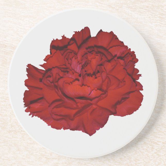 Dessous de verre en grès carnation rouge (Devant)