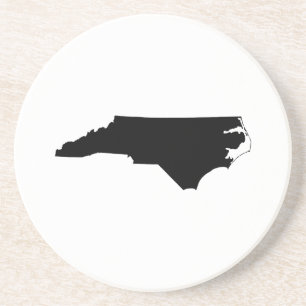 Dessous De Verre En Grès Caroline du Nord en noir et blanc