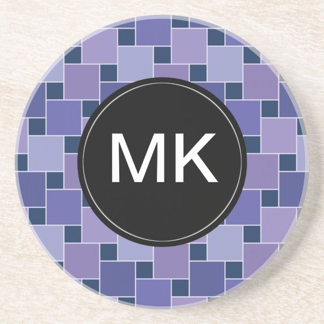 Dessous De Verre En Grès Carré de l'Améthyste (Devant)