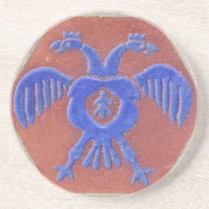 Dessous De Verre En Grès Carreau de dragon à deux têtes vintage