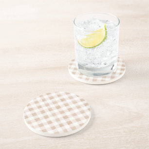 Dessous De Verre En Grès Carreaux à rayures crème blush bronzé