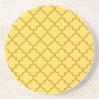 Dessous De Verre En Grès Carreaux marocains jaunes motif géométrique modern