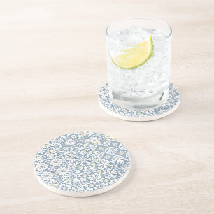 Dessous De Verre En Grès Carreaux Méditerranéens, Marocains, Majolique, Azu